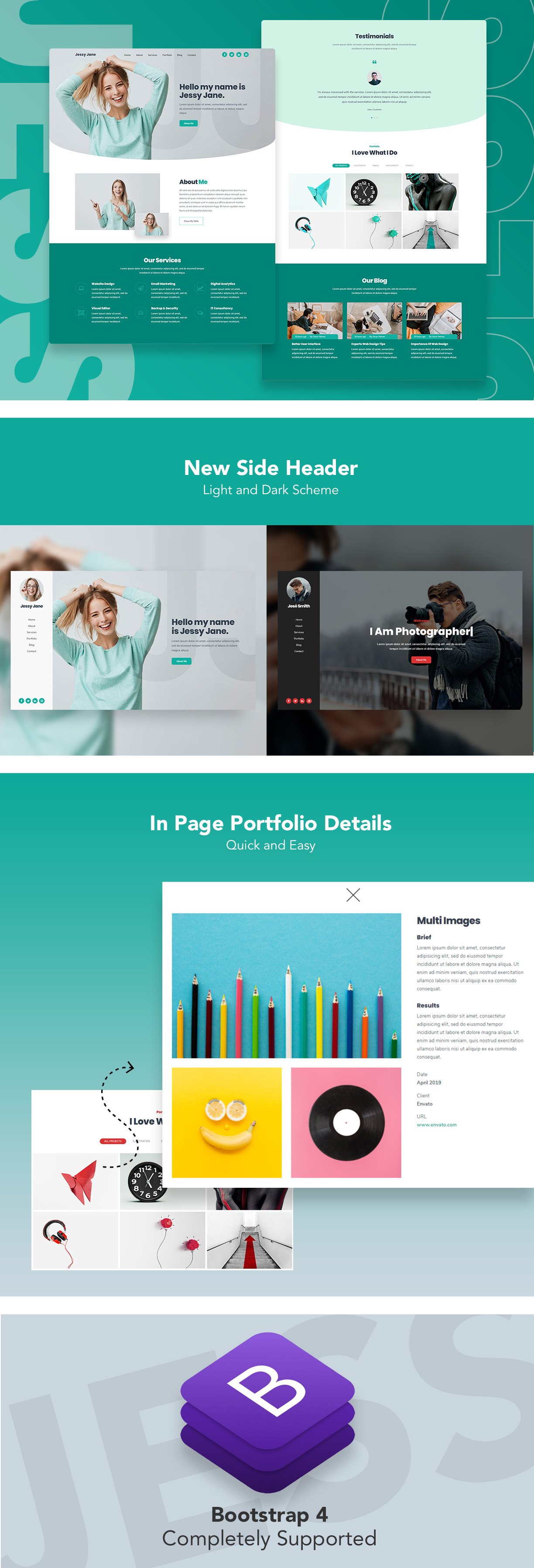 Jess - Personal, Portfolio, CV & Resume Website Template